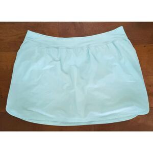 Lands' End Womens Comfort Waist Swim Skirt Swim Bottoms Skort Turquoise 26W